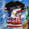 Custom 3D Eagle Usa Flag Pride American T-Shirt, Happy 4Th Of July American Strong 3D Shirts, Eagle Shirt