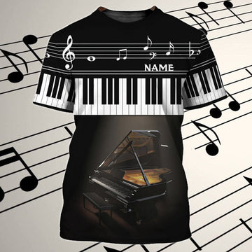 FUNSTUFFPRINT Custom With Name 3D Full Print Unisex Piano Shirt, Piano Men Shirts, Women'S Pianist 3D T-shirt