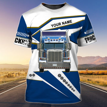 FUNSTUFFPRINT TRUCKER3979 - Personalized Name 3D T-Shirt