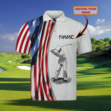 FUNSTUFFPRINT Golf - Personalized Name 3D Polo Shirt