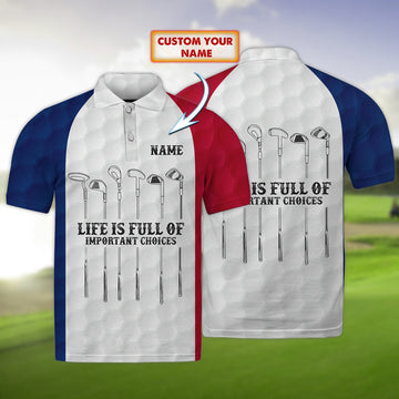 FUNSTUFFPRINT Golfer - Personalized Name 3D Polo Shirt 06