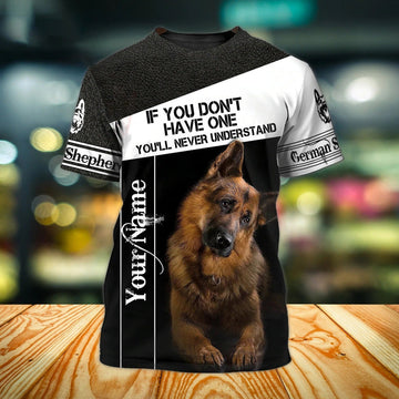 FUNSTUFFPRINT Personalized 3D Full Printed Dog In T-Shirt, German Shepherd Shirts For Adult, Dog T-Shirt For Him Her, Dog Lover Shirt 3D T-shirt