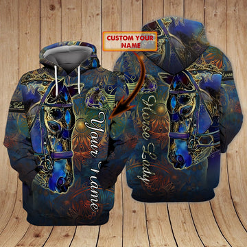 FUNSTUFFPRINT Horse Lady -Personalized Gifts For Horse Lovers 3D Hoodie and Zip Hoodie
