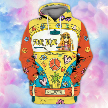 FUNSTUFFPRINT Custom Name-Hoodie-Hippie 3D Hoodie and Zip Hoodie