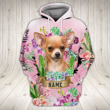 FUNSTUFFPRINT Chihuahua Lover - Personalized Name 3D Hoodie and Zip Hoodie