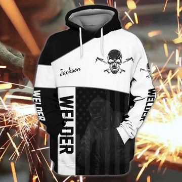 FUNSTUFFPRINT WELDER - Personalized Name 3D Hoodie and Zip Hoodie