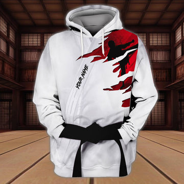 FUNSTUFFPRINT Karate Tattoo - Personalized Name 3D Hoodie and Zip Hoodie