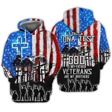 FUNSTUFFPRINT GOD IS MY FATHER - VETERAN ARE MY BOTHERS 3D Hoodie and Zip Hoodie