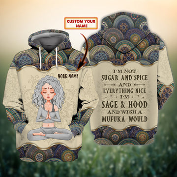 FUNSTUFFPRINT Yoga - Personalized Name - Nmd 114 3D Hoodie and Zip Hoodie