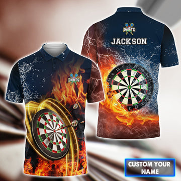 FUNSTUFFPRINT Dart On Fire - Personalized Name 3D Polo Shirt