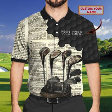 FUNSTUFFPRINT Golf - Personalized Name 3D All Over Print Polo Shirt Size S-5XL