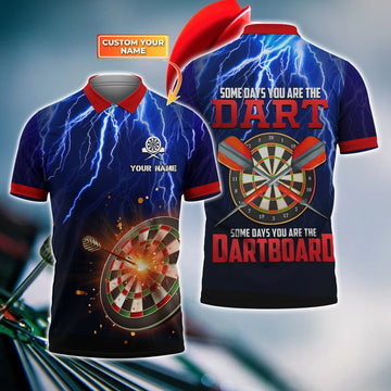 FUNSTUFFPRINT Some Days You Are The Dart Personalized Name 3D Polo Shirt