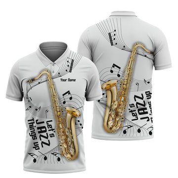 FUNSTUFFPRINT Music 01 - Personalized Name 3D Polo Shirt