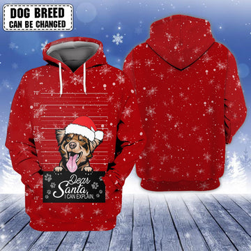 FUNSTUFFPRINT Custom Hoodie Shirt-Dear Santa I can explain-Christmas gift for dog lovers 3D Hoodie and Zip Hoodie