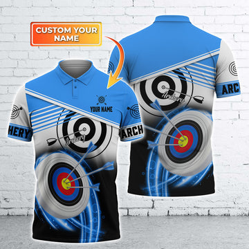 FUNSTUFFPRINT Archery S1 Personalized Name 3D Polo Shirt