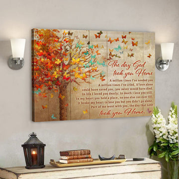 The Day God Took You Home Butterfly Canvas - Bible Verse Canvas - Scripture Canvas Wall Art