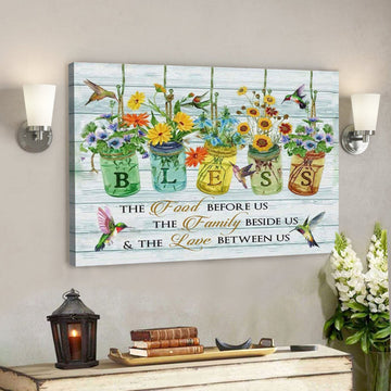 Bless The Food Before Us Canvas Wall Art - Christian Poster