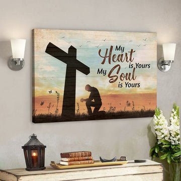 God Canvas - Bible Verse Canvas - Special Cross Canvas - My Heart Belongs To God - Scripture Canvas