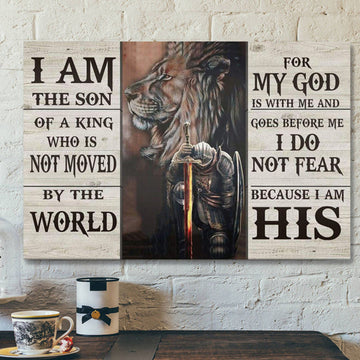 Lion And Warrior Canvas - I Am The Son Of A King Wall Art Decor