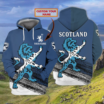 FUNSTUFFPRINT SCOTLAND 01- Personalized Name 3D Hoodie and Zip Hoodie