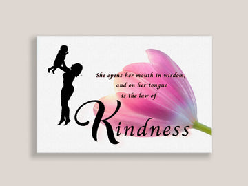 Mother And Child She Open Her Mouth In Wisdom And On Her Tongue Is The Law Of Kindness Poster and Canvas