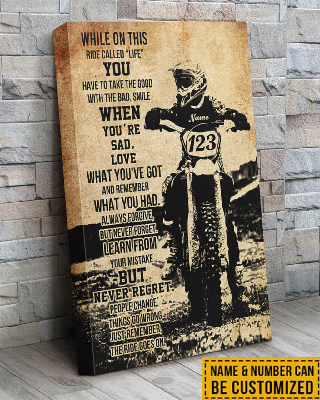 Custom Motocross Lover, Life Is Not A Journey With The Goal Of Arriving Quietly And Safely In One Pristine Piece Poster and Canvas