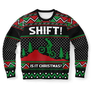 FUNSTUFFPRINT Motrocross Shift Is It Christmas Ugly Christmas Sweater, Christmas Sweater, Ugly Sweater, Funny Xmas Sweaters Ugly Sweater
