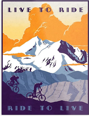Mountain Biking, Live To Ride Ride To Live Poster and Canvas