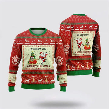 FUNSTUFFPRINT Munchkin Cats Ugly Christmas Sweater For Men And Women, Best Gift For Christmas, Christmas Fashion Winter Ugly Sweater