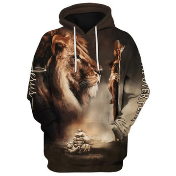 FUNSTUFFPRINT 3D Nail The Hand Of Jesus And Lion Hoodies Jesus 3D Hoodie and Zip Hoodie