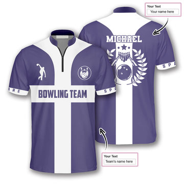 Custom Zipper Polo Shirt Navy Cross Custom Bowling Jerseys for Men, Best Shirt for Bowler