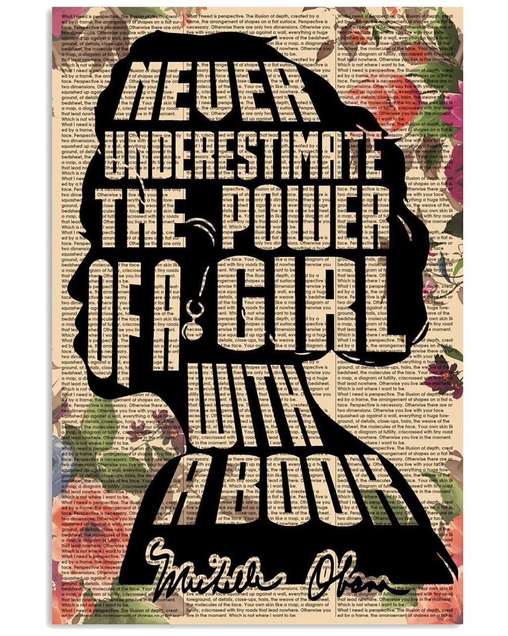 Never Underestimate The Power Of A Girl With A Book Poster and Canvas