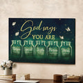 Night Firefly Drawing Pretty Butterfly God Says You Are Canvas Wall Art - Christian Poster - Religious Wall Decor