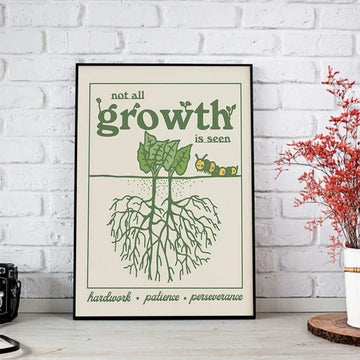 Not All Growth Is Seen Hardwork Patience Perseverance, Poster Decor Poster and Canvas