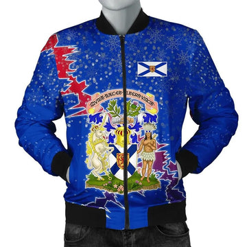 FUNSTUFFPRINT Nova Scotia Christmas Coat Of Arms Men Bomber Jacket Style 3D Bomber Jacket