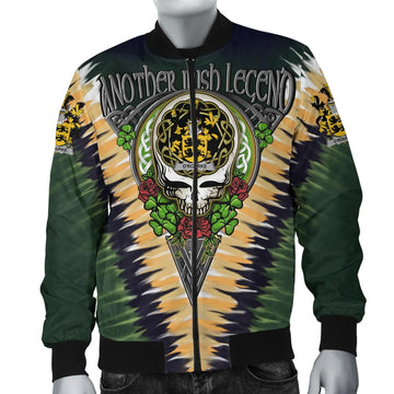 FUNSTUFFPRINT OÕNeill Ireland Bomber Jacket - GD Irish Legend Shamrock V Tie-Dye 3D Bomber Jacket