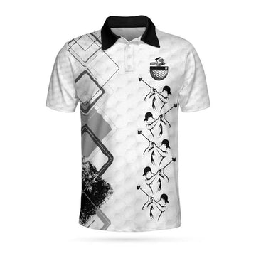 Old Guys Rule Golf Polo Shirt, Golf Texture Argyle Pattern Polo Shirt, Cool Golfing Shirt For Men