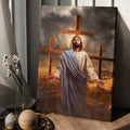 Old Rugged Cross Jesus Painting Black Cloud Canvas Wall Art - Christian Wall Posters - Religious Wall Decor