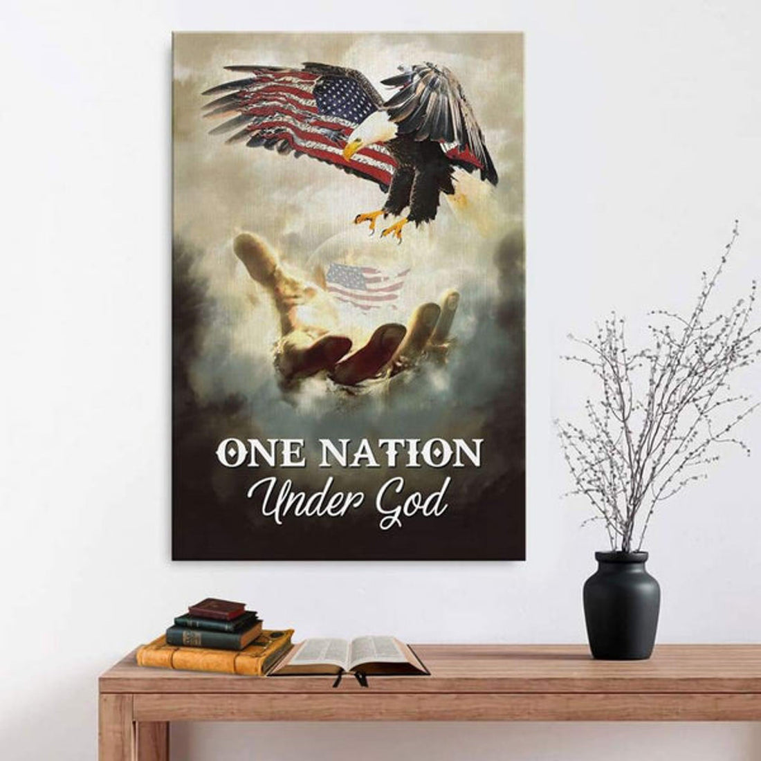One Nation Under God Canvas Wall Art - Christian Wall Posters - Religious Wall Decor