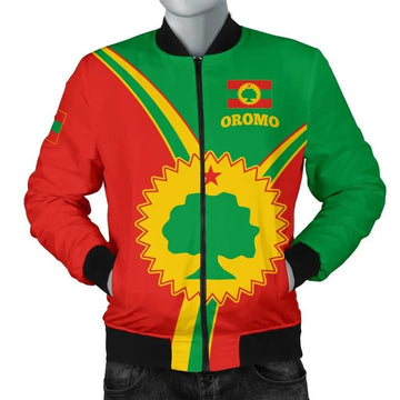 FUNSTUFFPRINT Oromo Men's Bomber Jacket - Oromo Pride - 3D Bomber Jacket