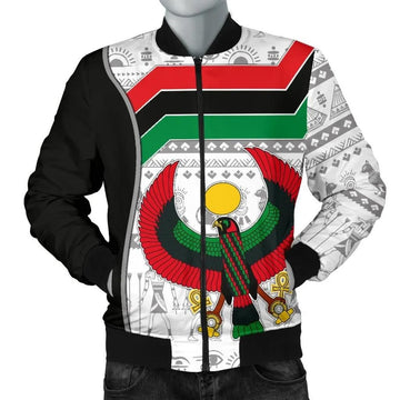 FUNSTUFFPRINT Pan Africa Men's Bomber Jacket - Egyptian Patterns - 3D Bomber Jacket
