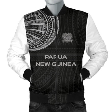 FUNSTUFFPRINT Papua New Guinea Men's Bomber Jacket Polynesian Tattoo Style 3D Bomber Jacket
