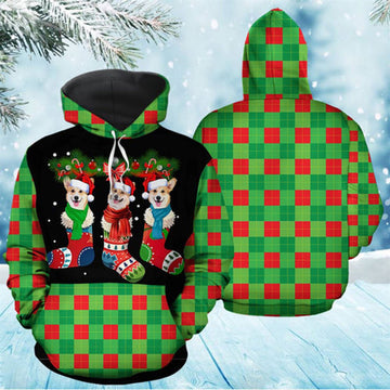 FUNSTUFFPRINT 3D Pembroke Welsh Corgi Socks All Over 3D Hoodie and Zip Hoodie