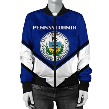 FUNSTUFFPRINT Pennsylvania Coat Of Arms Women Bomber Jacket Lucian Style 3D Bomber Jacket
