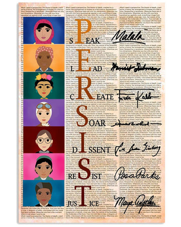 Persisi Poster, Speal, Lead, Create, Soar, Dissent, Resist, Justice Poster and Canvas