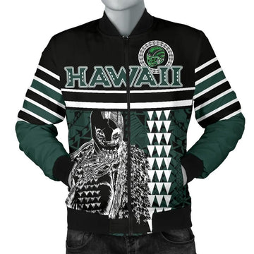 FUNSTUFFPRINT Personalised - Hawaii Kakau Polynesian Warrior Football bMen's Bomber Jacket - Rainbow Style 3D Bomber Jacket