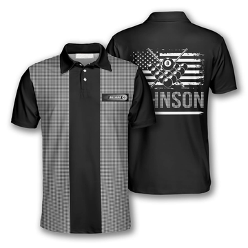 Custom 3D All Over Print Billiard Gingham Print Custom Billiard Shirts For Men