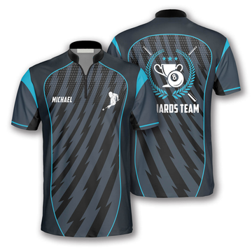 Custom Blue Grey Sports Style Custom Billiard Jerseys for Men, Uniform for Team Billiard