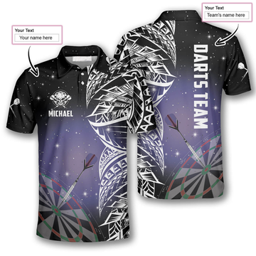 Custom Night Sky Custom Darts Shirts for Men, 3D All Over Print Dart Polo Shirt