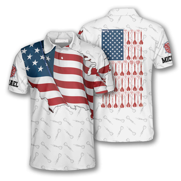 Custom Darts Patriotic Usa Flag White Custom Darts Shirts, Us Flag 3D Shirt, Dart Shirt